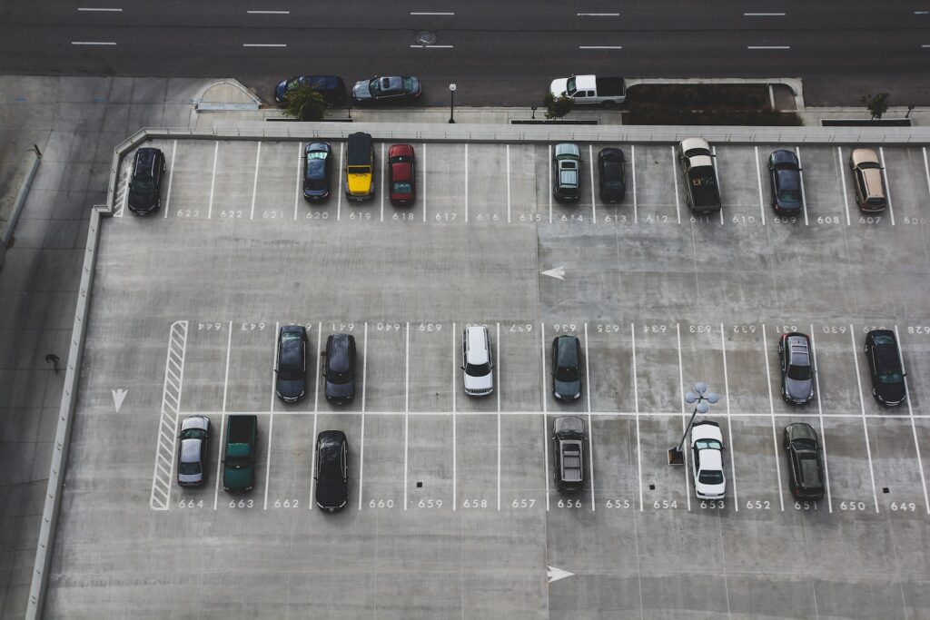 organized parking lot